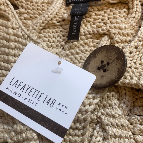 NWT Lafayette 148 hand knit silk cropped open sweater - Picture 3 of 7